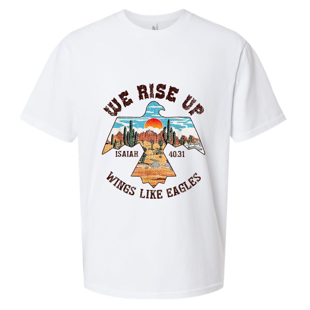 Bible Verse We Rise Up Wings Like Eagles Isaiah 4031 Sueded Cloud Jersey T-Shirt