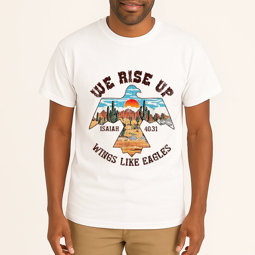 Bible Verse We Rise Up Wings Like Eagles Isaiah 4031 Tall T-Shirt