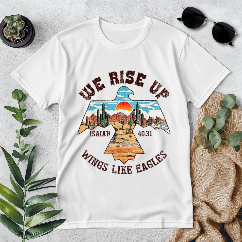 Bible Verse We Rise Up Wings Like Eagles Isaiah 4031 Premium T-Shirt