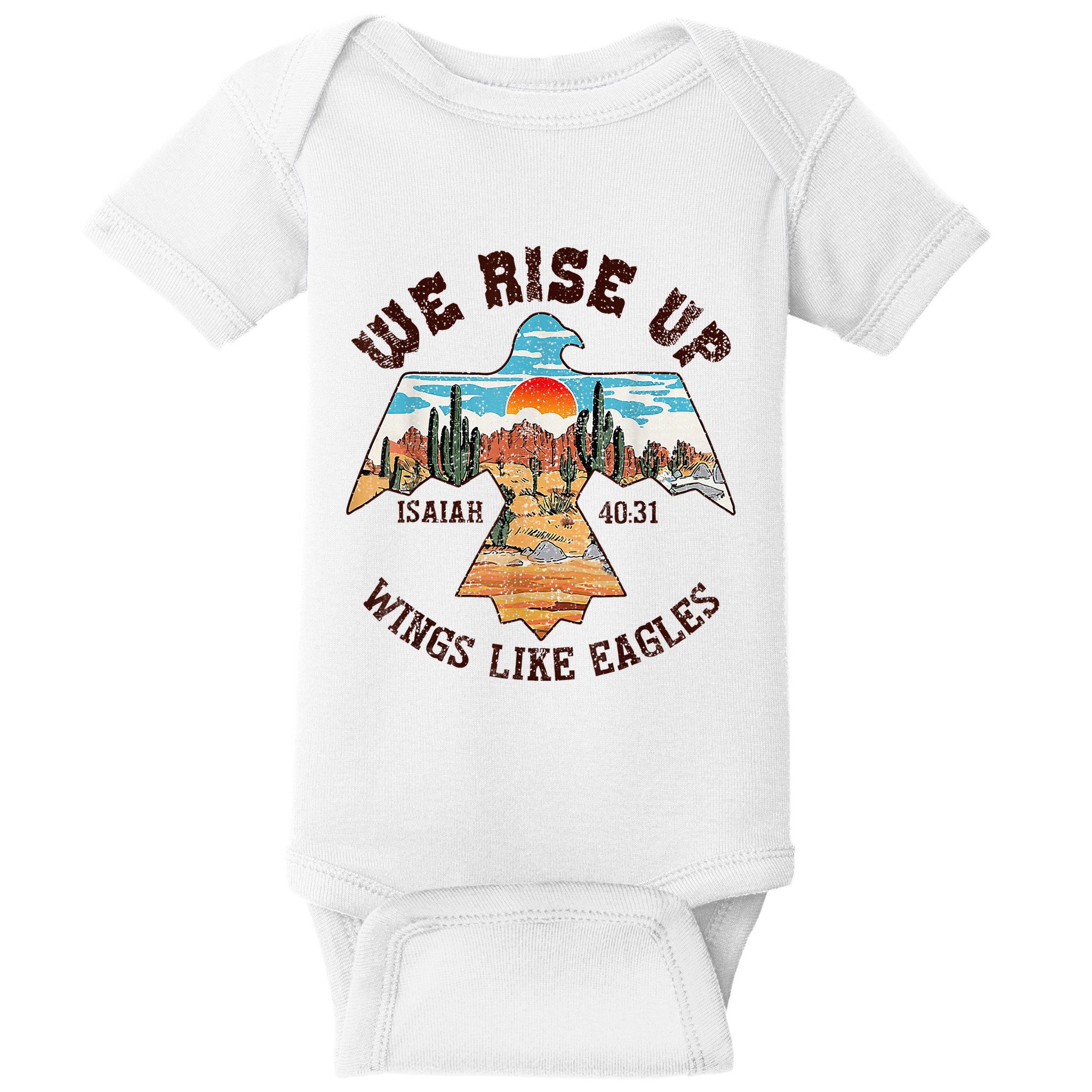 Bible Verse We Rise Up Wings Like Eagles Isaiah 4031 Baby Bodysuit