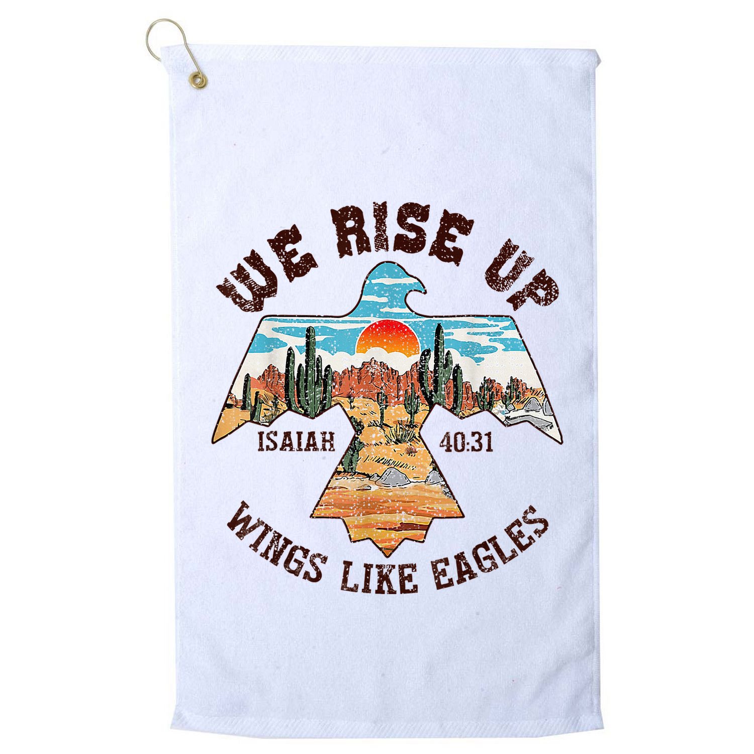Bible Verse We Rise Up Wings Like Eagles Isaiah 4031 Golf Towel