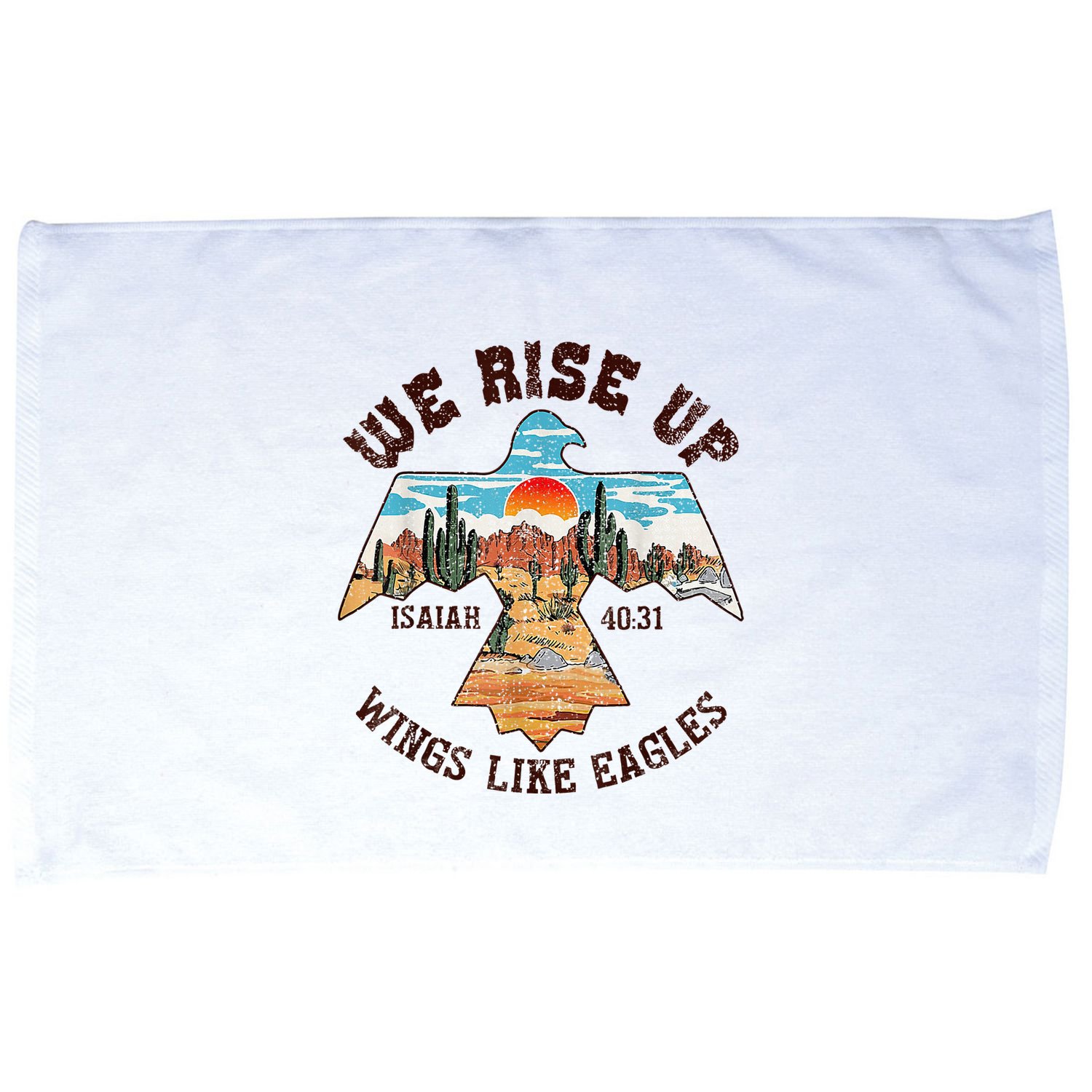 Bible Verse We Rise Up Wings Like Eagles Isaiah 4031 Microfiber Hand Towel