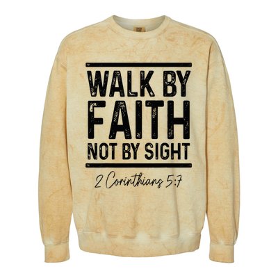 Bible Verse Walk Faith Not By Sight Christian Pastor Colorblast Crewneck Sweatshirt