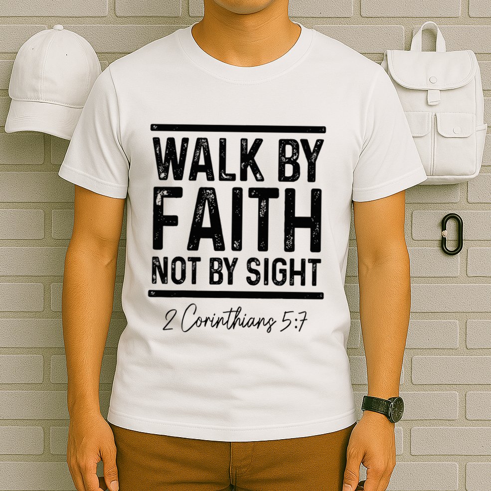 Bible Verse Walk Faith Not By Sight Christian Pastor T-Shirt