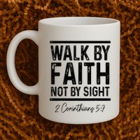 Bible Verse Walk Faith Not By Sight Christian Pastor Mug