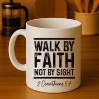 Bible Verse Walk Faith Not By Sight Christian Pastor Mug