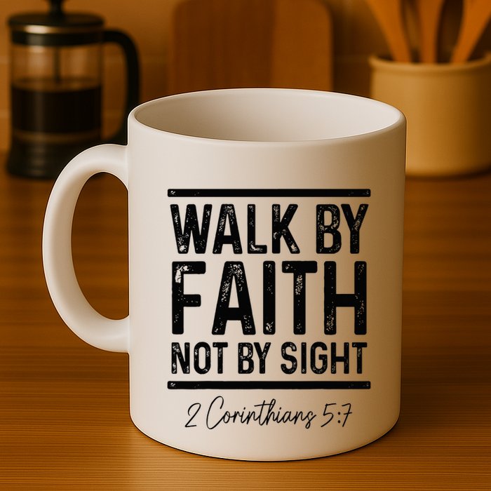 Bible Verse Walk Faith Not By Sight Christian Pastor Mug