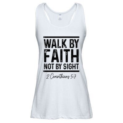 Bible Verse Walk Faith Not By Sight Christian Pastor Ladies Essential Flowy Tank