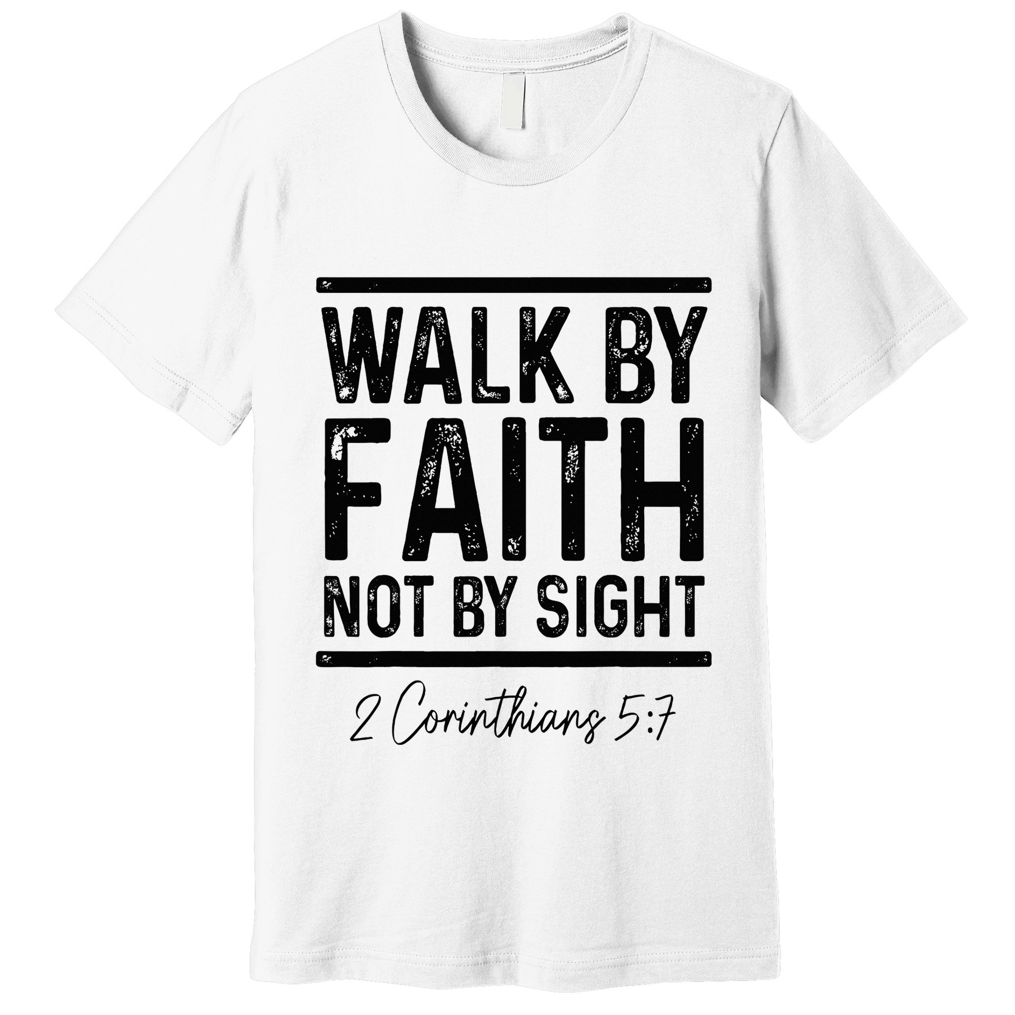 Bible Verse Walk Faith Not By Sight Christian Pastor Premium T-Shirt