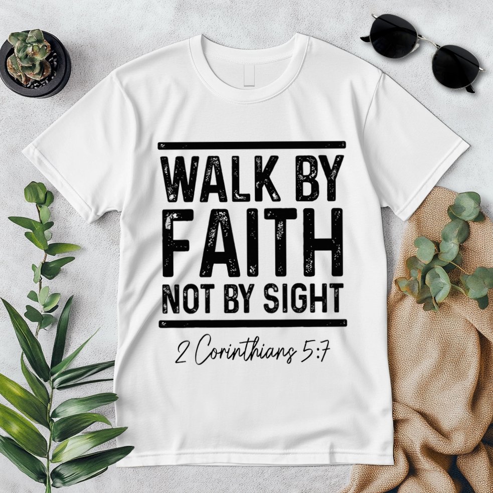 Bible Verse Walk Faith Not By Sight Christian Pastor Premium T-Shirt