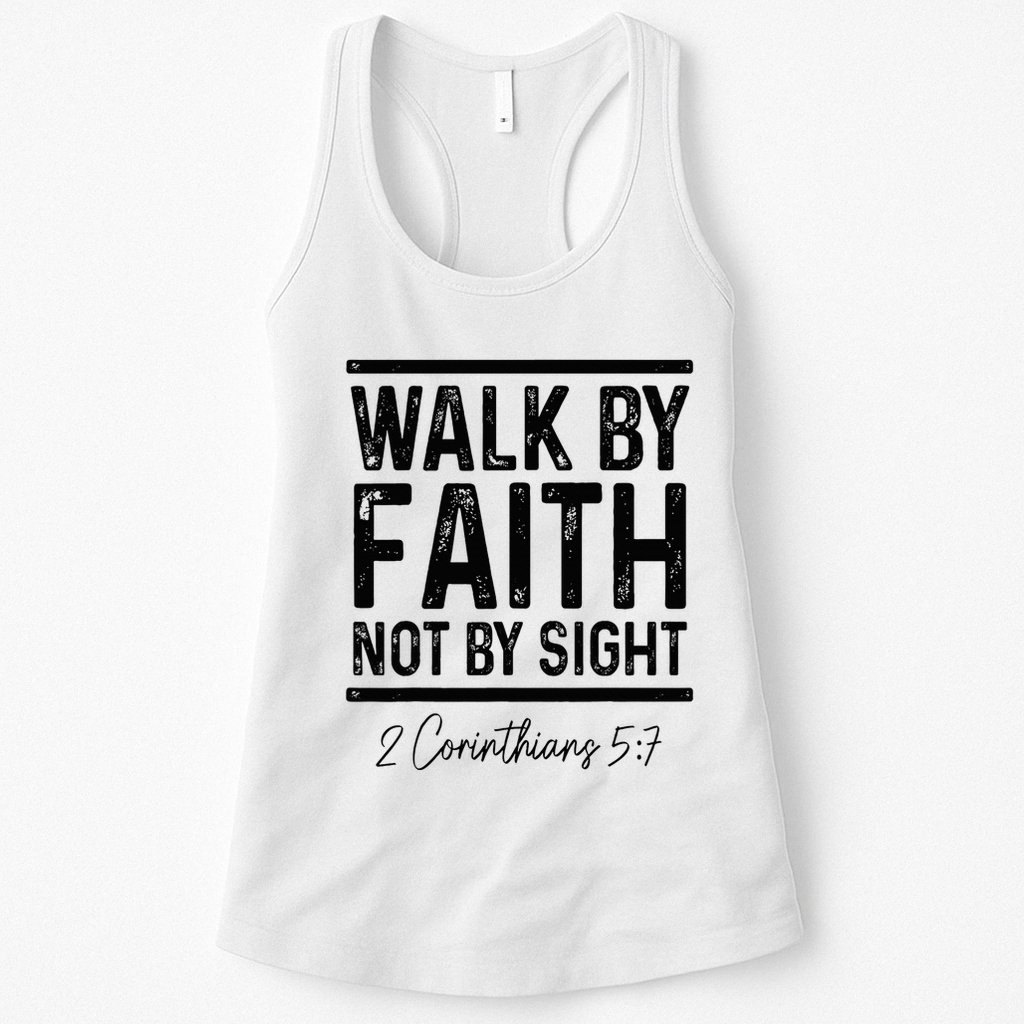 Bible Verse Walk Faith Not By Sight Christian Pastor Womens Tank Top