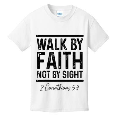 Bible Verse Walk Faith Not By Sight Christian Pastor Kids T-Shirt