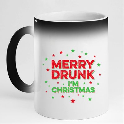 Beer Vodka Wine Xmas Ing Merry Drunk IM Christmas Gift 11oz Black Color Changing Mug