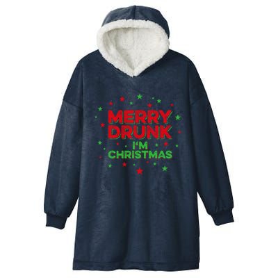 Beer Vodka Wine Xmas Ing Merry Drunk IM Christmas Gift Hooded Wearable Blanket