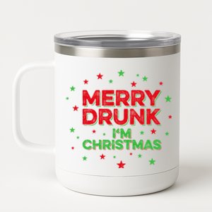 Beer Vodka Wine Xmas Ing Merry Drunk IM Christmas Gift 12 oz Stainless Steel Tumbler Cup