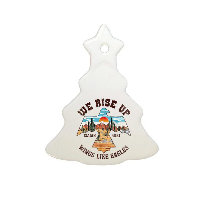 Bible Verse We Rise Up Wings Like Eagles Isaiah 4031 Ceramic Tree Ornament