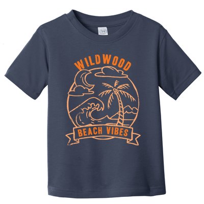 Beach Vibes Wildwood Vacation New Jersey Tour Beach Lover Toddler T-Shirt