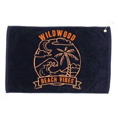 Beach Vibes Wildwood Vacation New Jersey Tour Beach Lover Grommeted Golf Towel