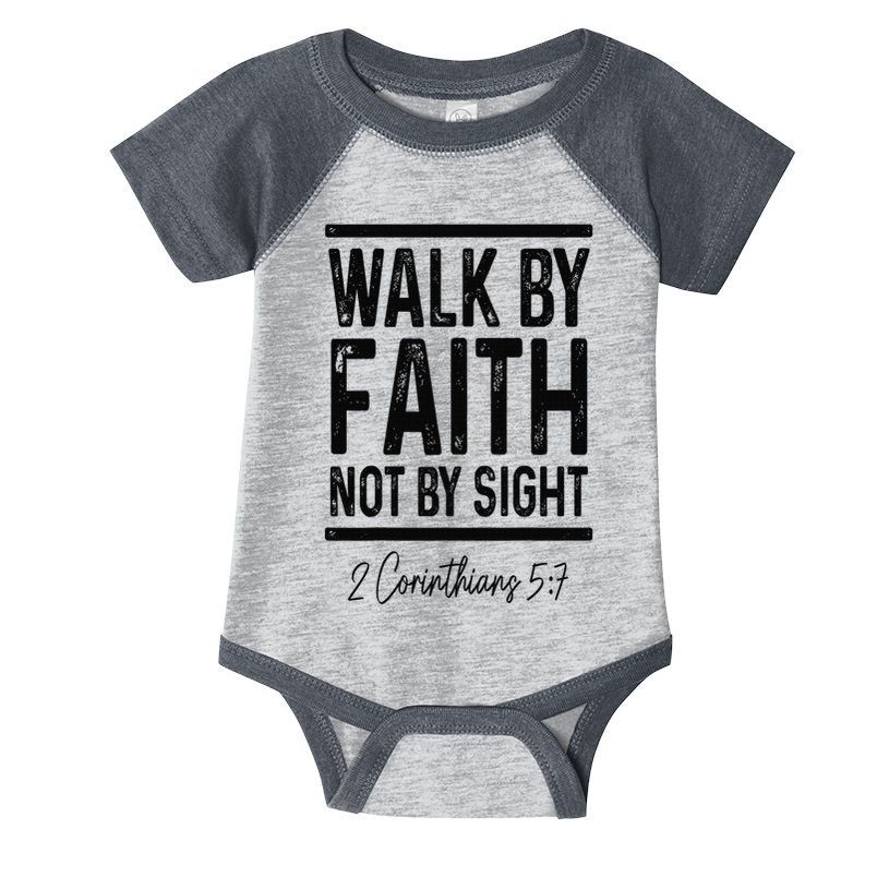 Bible Verse Walk Faith Not By Sight Christian Pastor Infant Baby Jersey Bodysuit