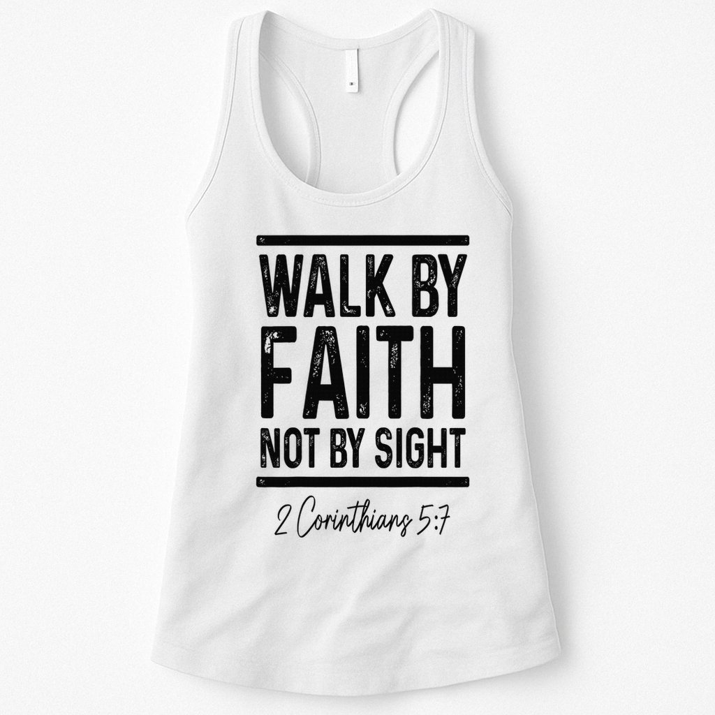 Bible Verse Walk Faith Not By Sight Christian Pastor Womens Tank Top