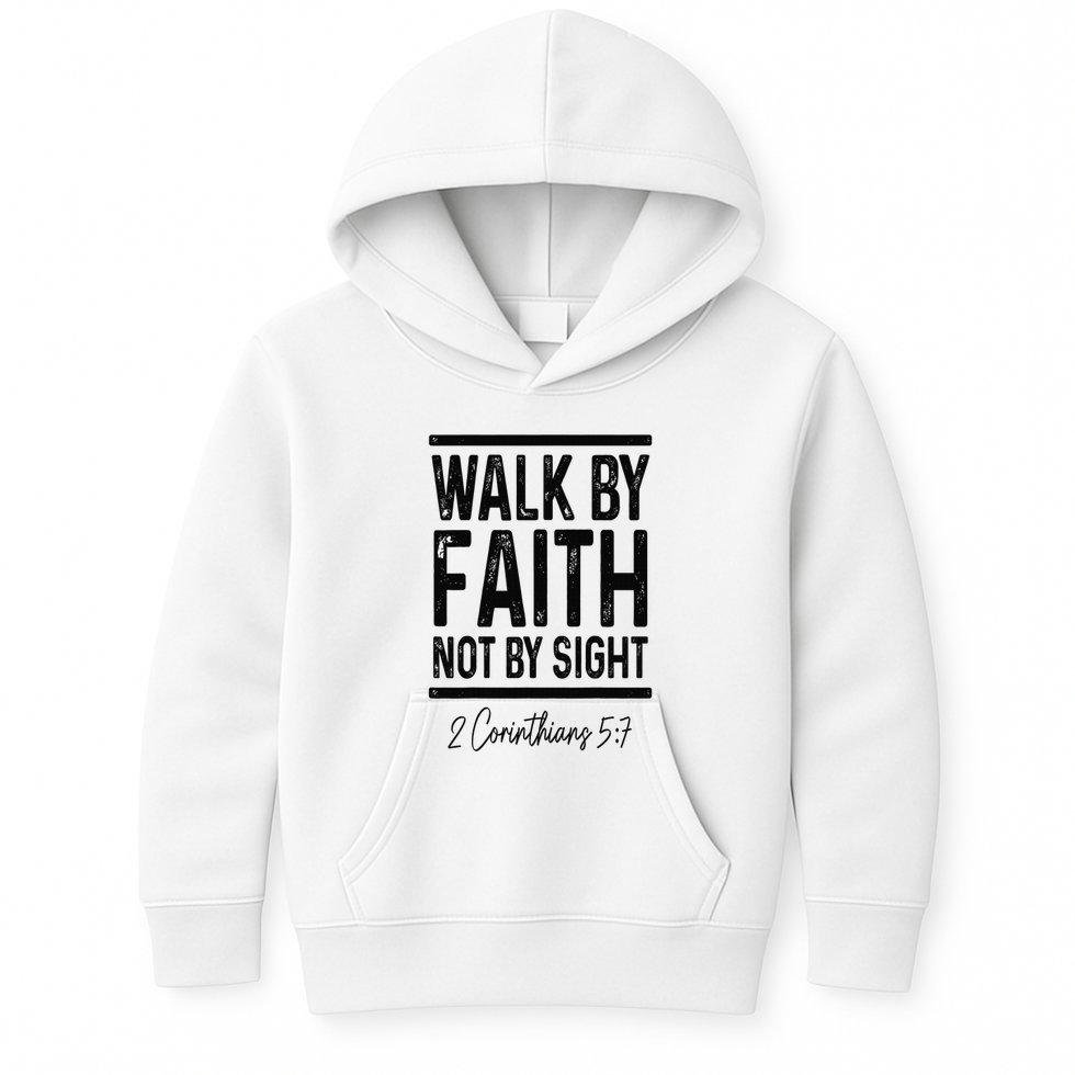 Bible Verse Walk Faith Not By Sight Christian Pastor Kids Hoodie