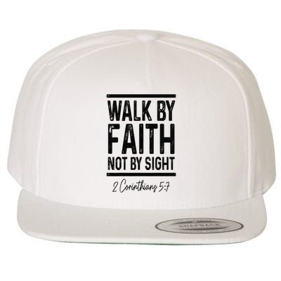 Bible Verse Walk Faith Not By Sight Christian Pastor Wool Snapback Cap