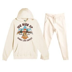 Bible Verse We Rise Up Wings Like Eagles Isaiah 4031 Premium Hooded Sweatsuit Set