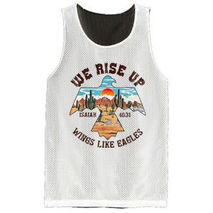 Bible Verse We Rise Up Wings Like Eagles Isaiah 4031 Mesh Reversible Basketball Jersey Tank