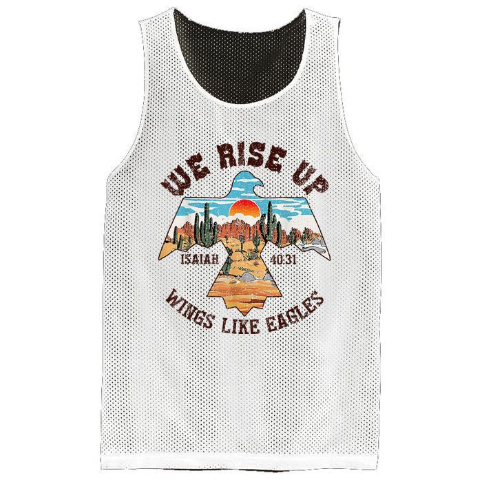 Bible Verse We Rise Up Wings Like Eagles Isaiah 4031 Mesh Reversible Basketball Jersey Tank