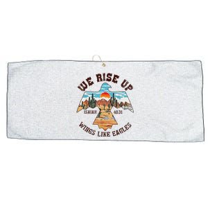 Bible Verse We Rise Up Wings Like Eagles Isaiah 4031 Large Microfiber Waffle Golf Towel