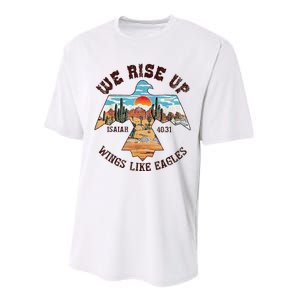 Bible Verse We Rise Up Wings Like Eagles Isaiah 4031 Performance Sprint T-Shirt