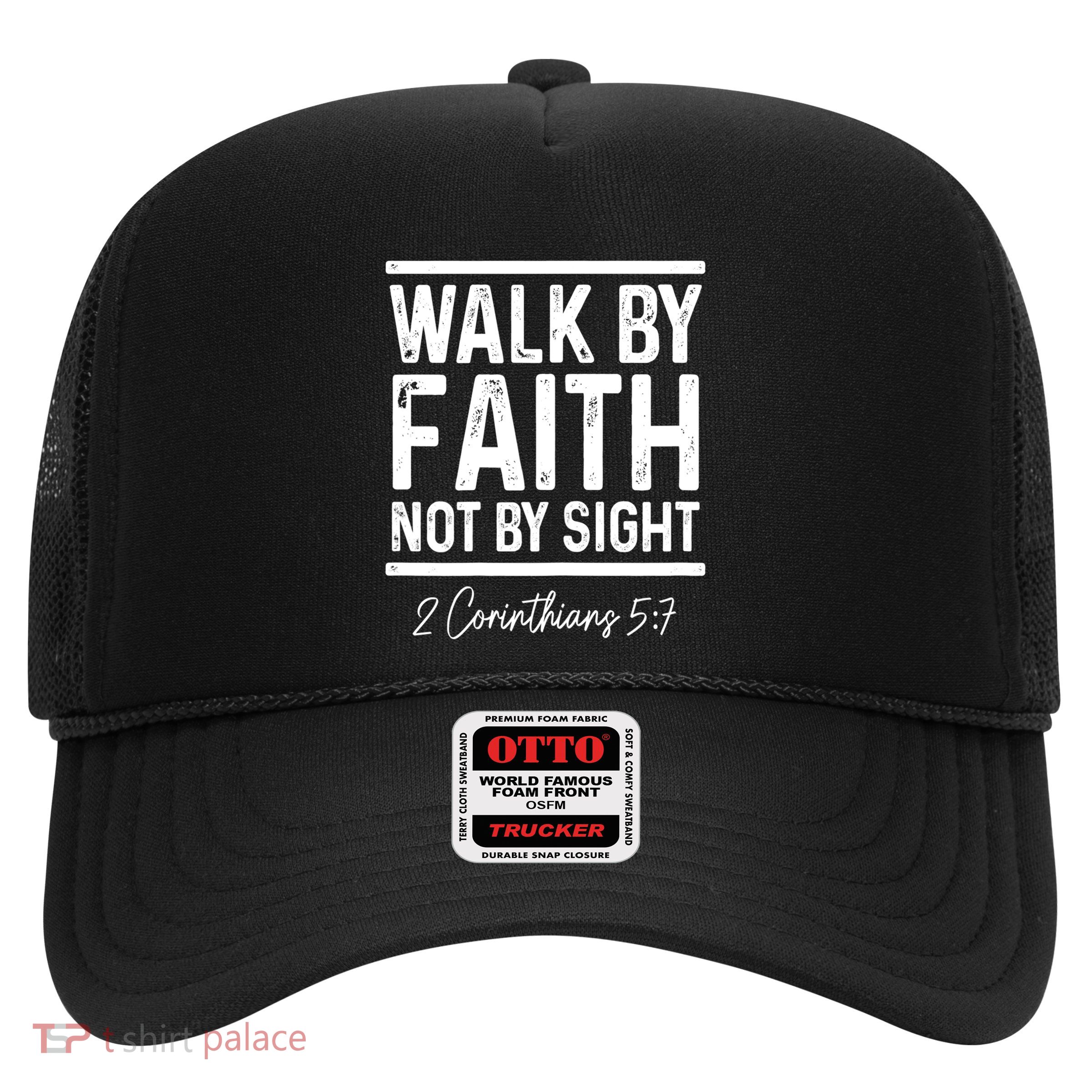 Bible Verse Walk Faith Not By Sight Christian Pastor Gift Trucker Hat