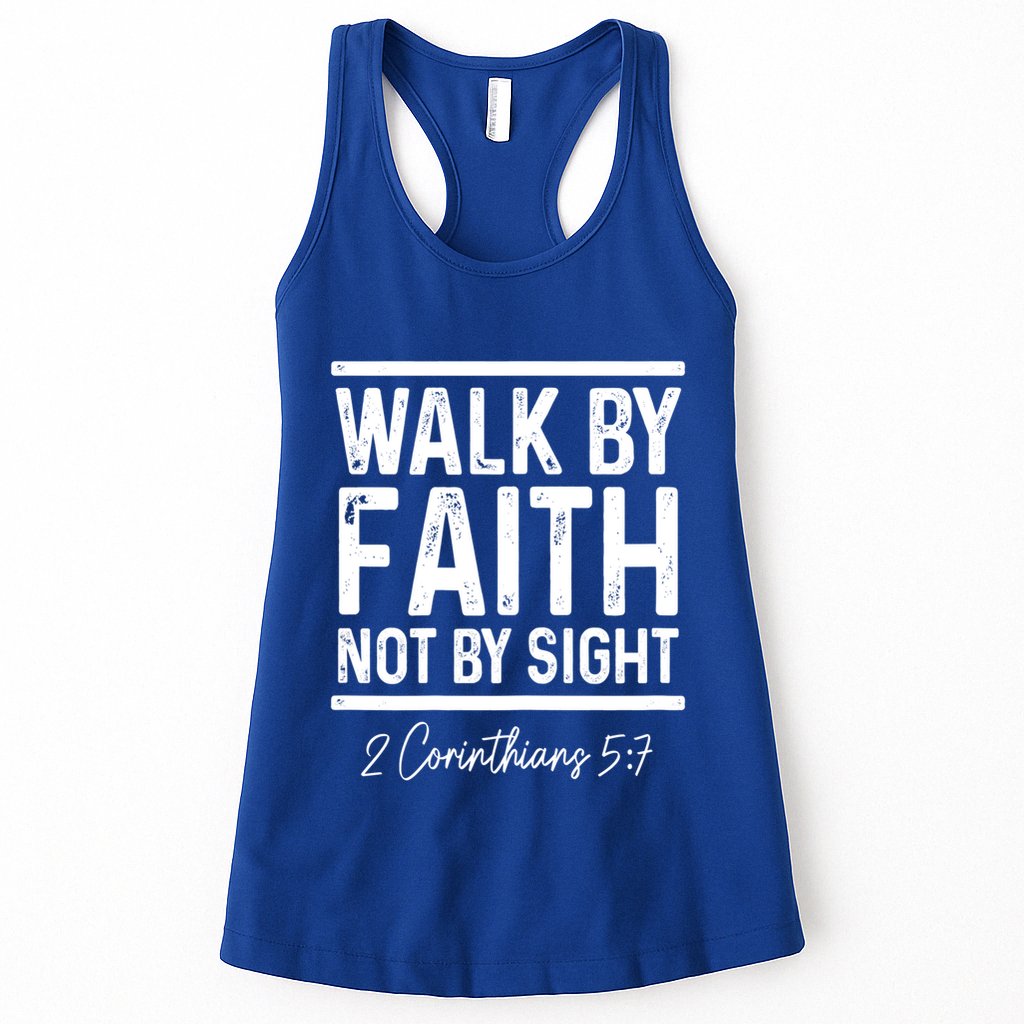 Bible Verse Walk Faith Not By Sight Christian Pastor Gift Womens Tank Top