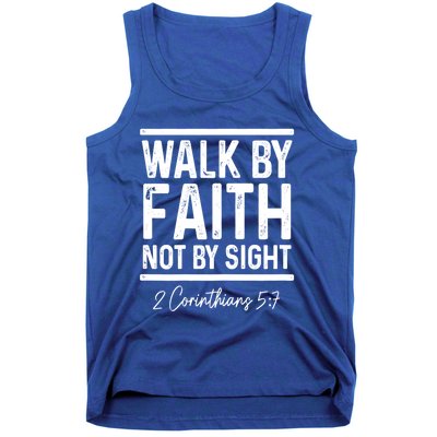 Bible Verse Walk Faith Not By Sight Christian Pastor Gift Tank Top