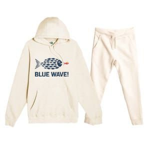 Blue Wave 2024 Funny Big Fish Eat Little Fish Trump Hair Premium Hooded Sweatsuit Set