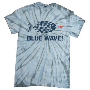 Blue Wave 2024 Funny Big Fish Eat Little Fish Trump Hair Tie-Dye T-Shirt