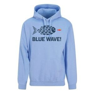 Blue Wave 2024 Funny Big Fish Eat Little Fish Trump Hair Unisex Surf Hoodie