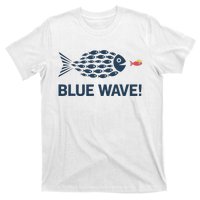 Blue Wave 2024 Funny Big Fish Eat Little Fish Trump Hair T-Shirt