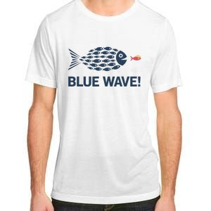 Blue Wave 2024 Funny Big Fish Eat Little Fish Trump Hair Adult ChromaSoft Performance T-Shirt