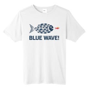 Blue Wave 2024 Funny Big Fish Eat Little Fish Trump Hair Tall Fusion ChromaSoft Performance T-Shirt