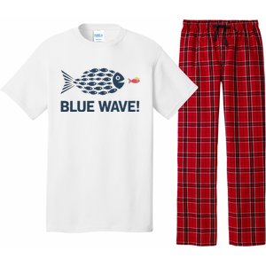 Blue Wave 2024 Funny Big Fish Eat Little Fish Trump Hair Pajama Set