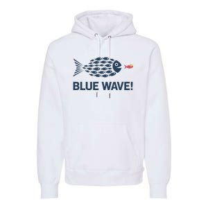 Blue Wave 2024 Funny Big Fish Eat Little Fish Trump Hair Premium Hoodie