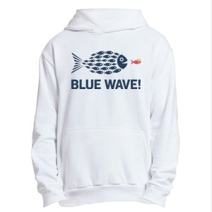 Blue Wave 2024 Funny Big Fish Eat Little Fish Trump Hair Urban Pullover Hoodie