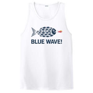 Blue Wave 2024 Funny Big Fish Eat Little Fish Trump Hair PosiCharge Competitor Tank