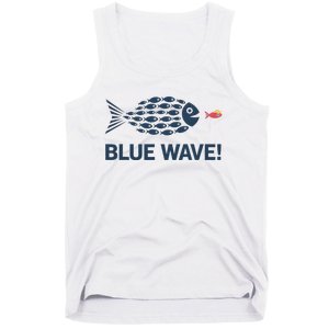 Blue Wave 2024 Funny Big Fish Eat Little Fish Trump Hair Tank Top