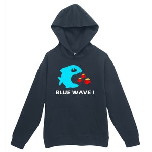 Blue Wave 2024 Funny Big Fish Eat Little Fish Trump Hair Urban Pullover Hoodie