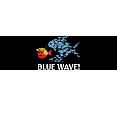 Blue Wave 2024 Funny Big Fish Eat Little Fish Trump Hair Bumper Sticker