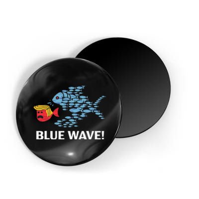 Blue Wave 2024 Funny Big Fish Eat Little Fish Trump Hair Magnet