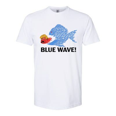 Blue Wave 2024 Funny Big Fish Eat Little Fish Trump Hair Softstyle CVC T-Shirt