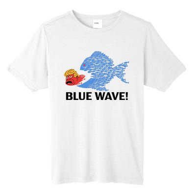 Blue Wave 2024 Funny Big Fish Eat Little Fish Trump Hair Tall Fusion ChromaSoft Performance T-Shirt